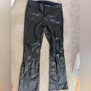 Black Faux Leather Pants - fleece lined
